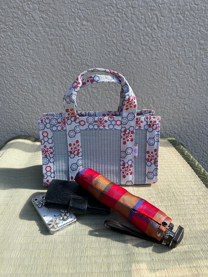 Free shipping Japanese tatami tote bag - Handbags & Totes - Other Materials Gray