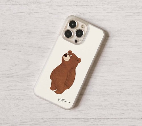 Gagby Design 免費加名訂製呆小熊熊仔全包手機殼 iPhone 15 14 Pro Max 13 SE