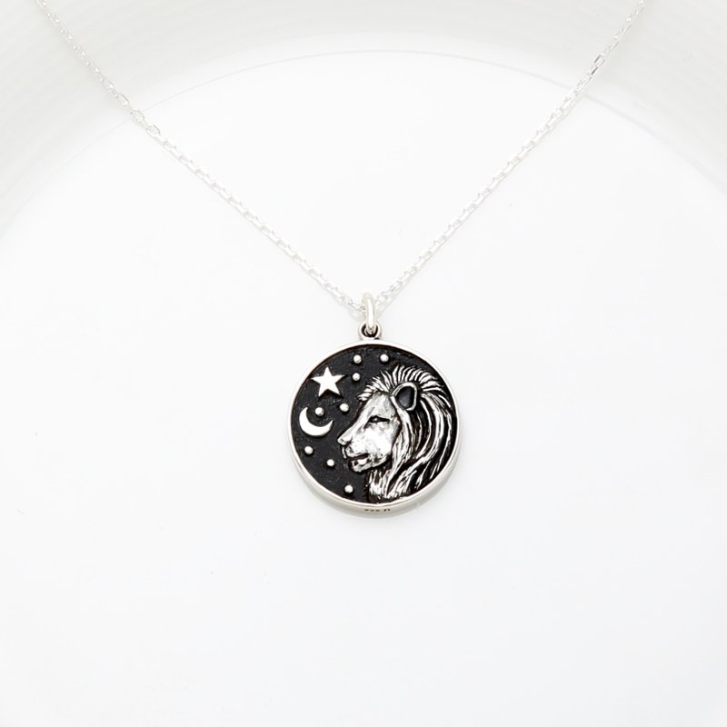 【Angel & Me】Astrology Leo s925 sterling silver necklace Birthday gift - สร้อยคอ - เงินแท้ สีเงิน