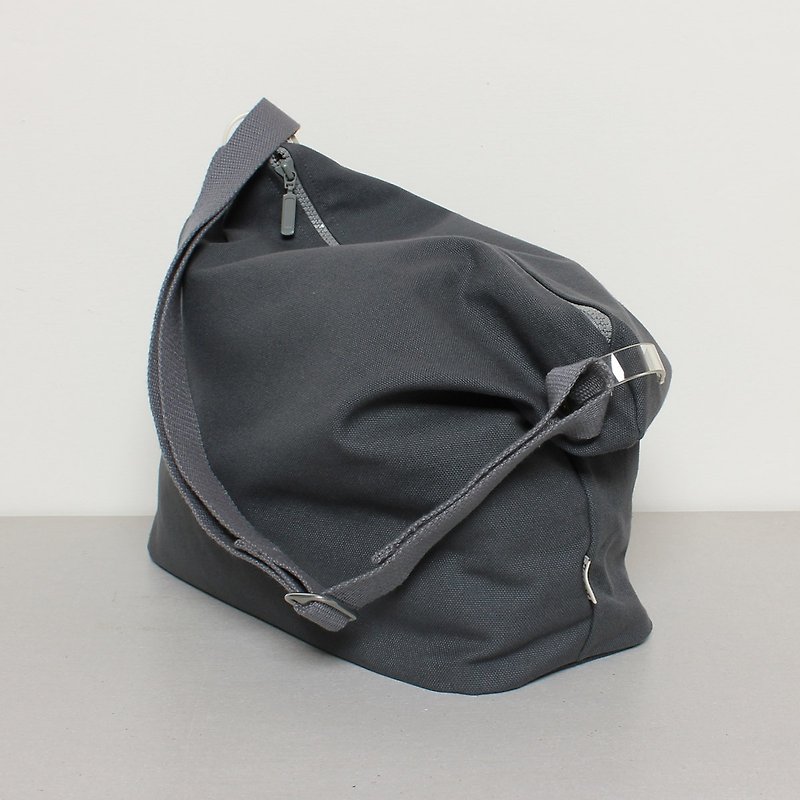 Dumpling bag Tote bag Large capacity Daily Super easy to use - Dark Grey - Messenger Bags & Sling Bags - Cotton & Hemp Gray