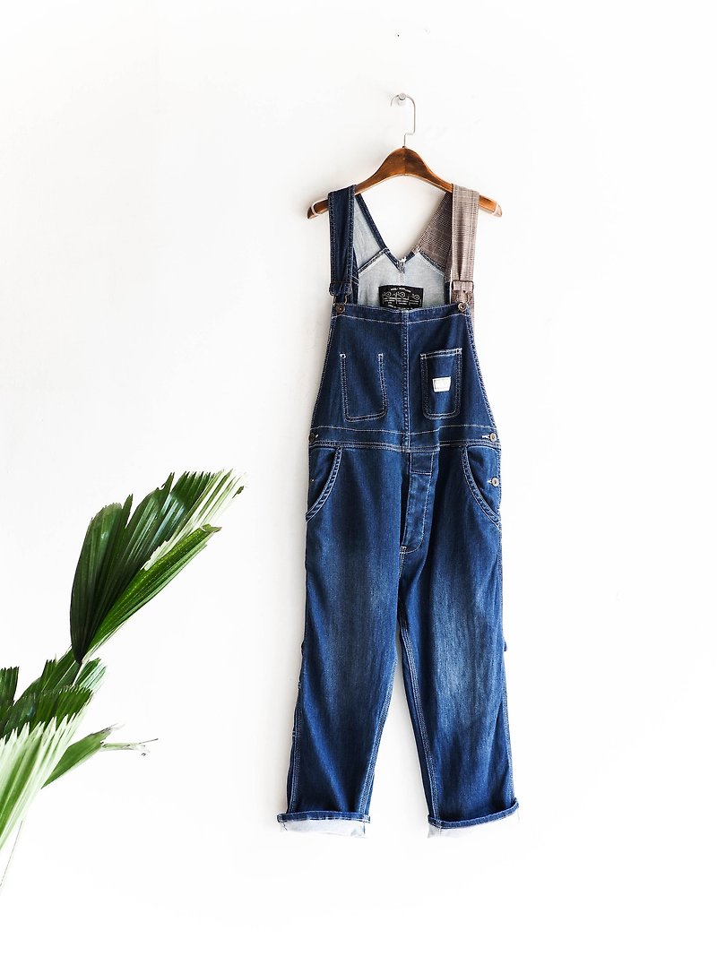 River Hill - deep blue comfortable denim coveralls youth logs Sling thin trousers overalls oversize vintage pounds neutral Japan - Overalls & Jumpsuits - Cotton & Hemp Blue