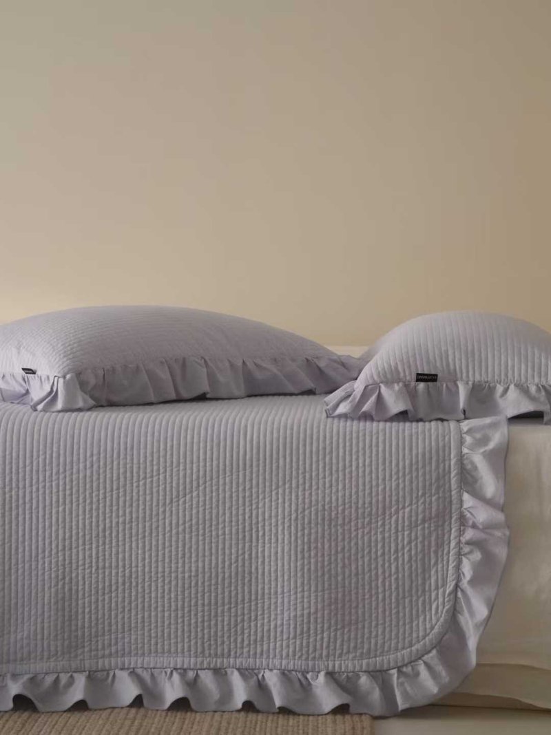 極簡系列床蓋三件套-雲薰紫 - 寢具/床包 - 棉．麻 紫色