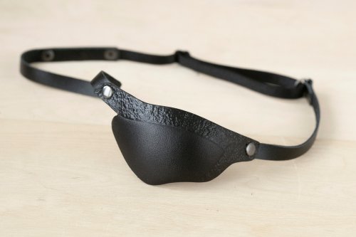 Black Leather Eye Patch | Sport Eye Patch | Slim Eye Patch