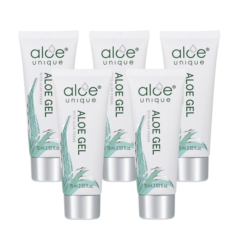 Unique Aloe Vera Moisturizing Repair Gel 75ml 5-pack, gentle and soothing, suitable for all skin types - Toners & Mists - Concentrate & Extracts Green