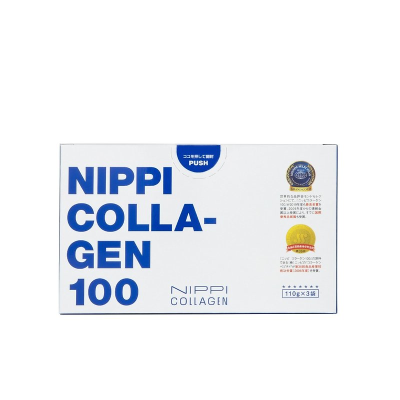 【NIPPI】100% 純膠原蛋白胜肽(附5g湯匙) - 1盒/110gX3 - 養生/保健食品/飲品 - 濃縮/萃取物 藍色