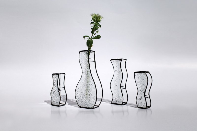 浮波/玻璃試管花器/擺飾/鑲嵌玻璃/海棠花 - 擺飾/家飾品 - 玻璃 透明