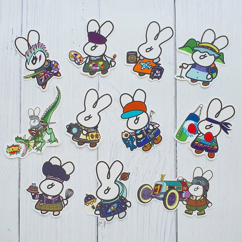 A set of Fuzzy Family shaping series stickers (a set of 11 models is more favorable) - สติกเกอร์ - กระดาษ หลากหลายสี