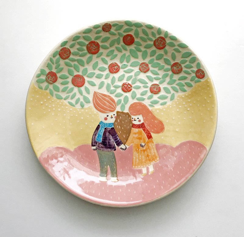 Love tree plate - Small Plates & Saucers - Pottery Multicolor