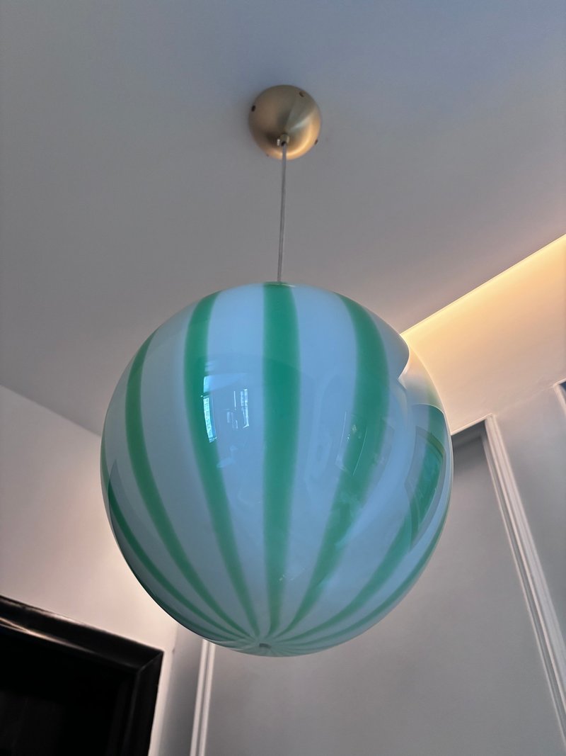 Hand Blown Glass Globe Pendant Lights D25cm(9.8inch), Glass Globe Ceiling Light - Lighting - Glass Green