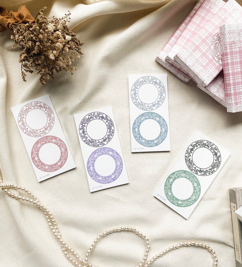 Vintage Dinnerware Style Round Frame Memo Pad - กระดาษโน้ต - กระดาษ 