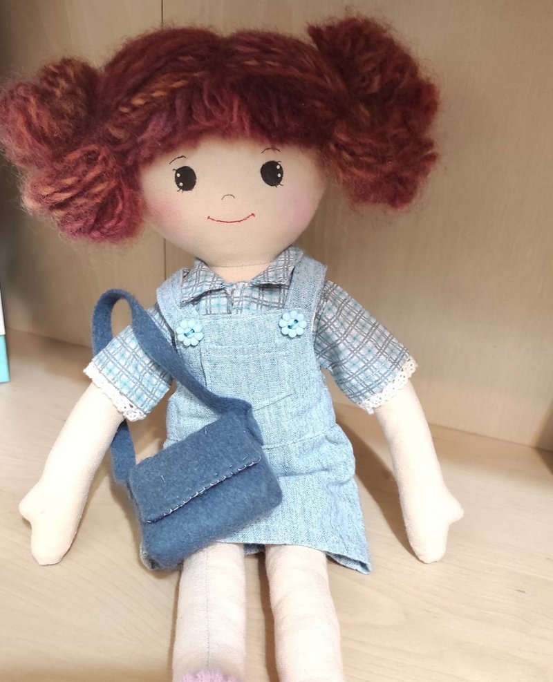 ベニ35CM手作りカントリードール - 春と夏の旅行服 - 人形・フィギュア - コットン・麻 