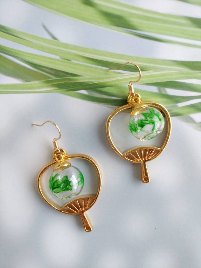 Meiji First Seeing Series-Qingfeng - Earrings & Clip-ons - Other Materials Green