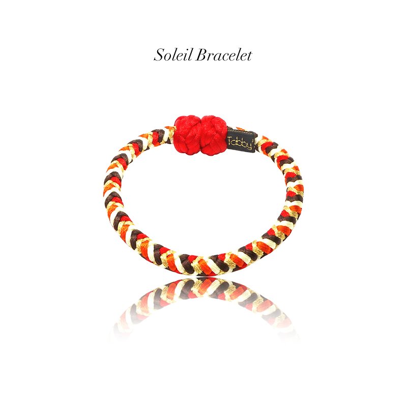 【飾品】組紐編手環 Soleil /磁吸式日本組紐編手環 - 手鍊/手鐲 - 其他材質 紅色