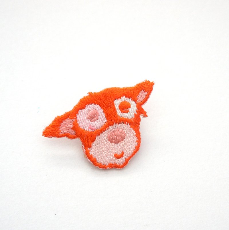Orange Orange MIX embroidery pin / patch - Brooches - Thread Red