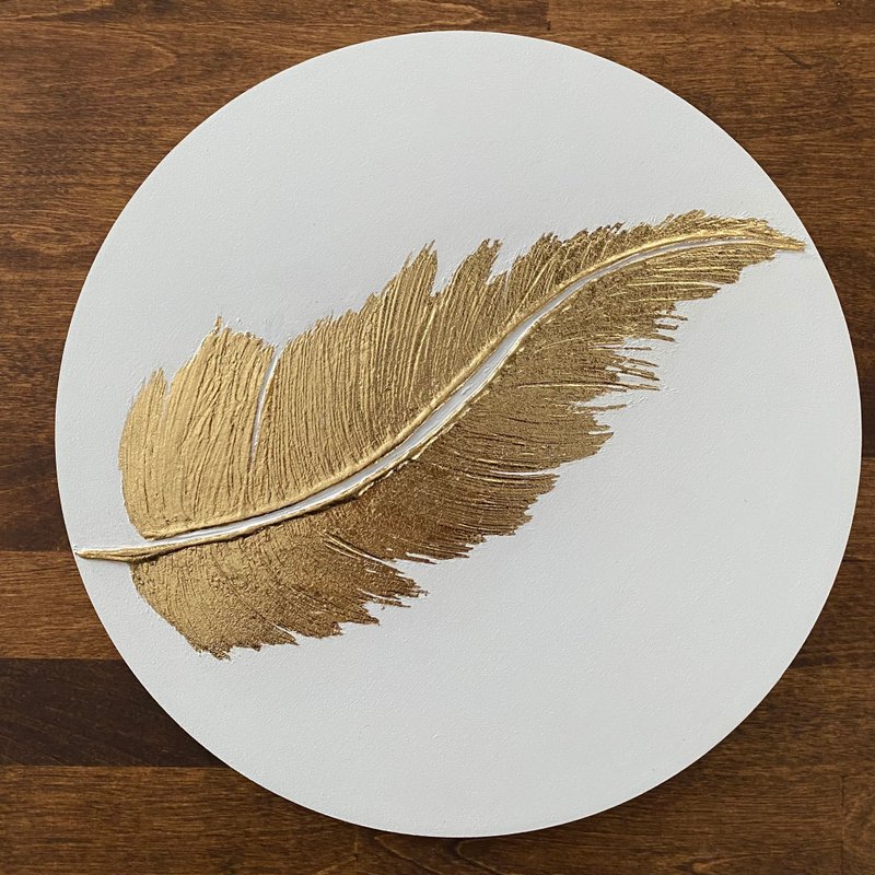 Golden feather painting, Pan on the wall, Golden painting - 海報/掛畫/掛布 - 其他材質 金色