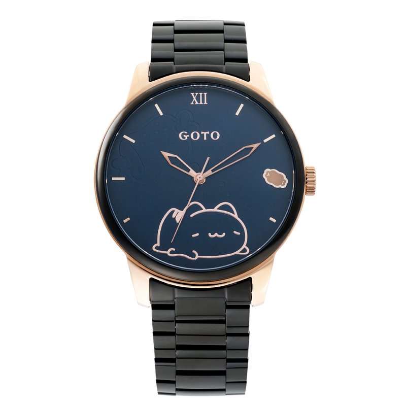 GOTO x 貓貓蟲咖波聯名–咖波躺躺金屬線條版–鋼帶 - 女錶 - 不鏽鋼 藍色
