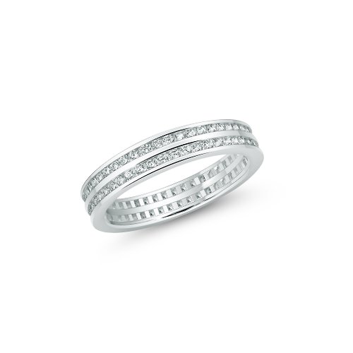 norwajewelry 【Gift box】925 Sterling Silver CZ Diamond Ring