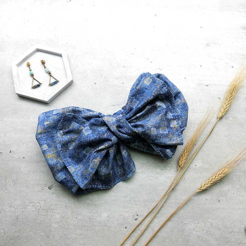 [Shell Art] Giant Butterfly Hair Band (flowing gold) - the whole strip can be taken apart! - Headbands - Cotton & Hemp Blue