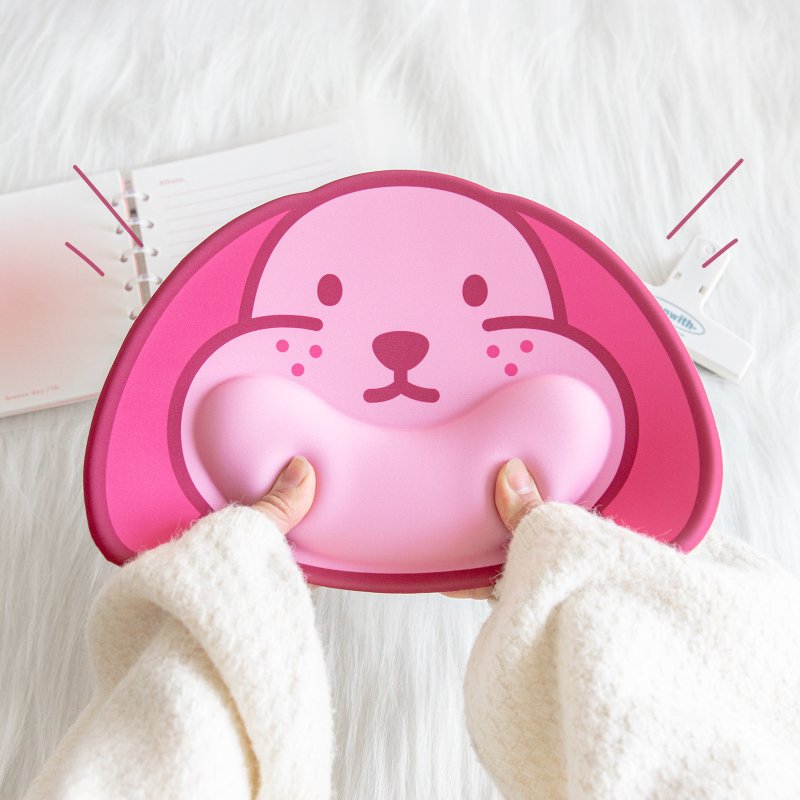 AUG8 STORE pink bunny wrist pad mouse pad silicone filling - Mouse Pads - Rubber 