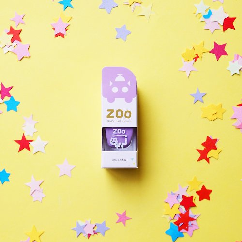 Lily35 頂級有機美妝 / ZOO設計師兒童指甲油 #08 夢幻粉紫虎 (葡萄紫) | ZOOㄖㄨˋ兒童拋棄式指甲油 無毒可撕