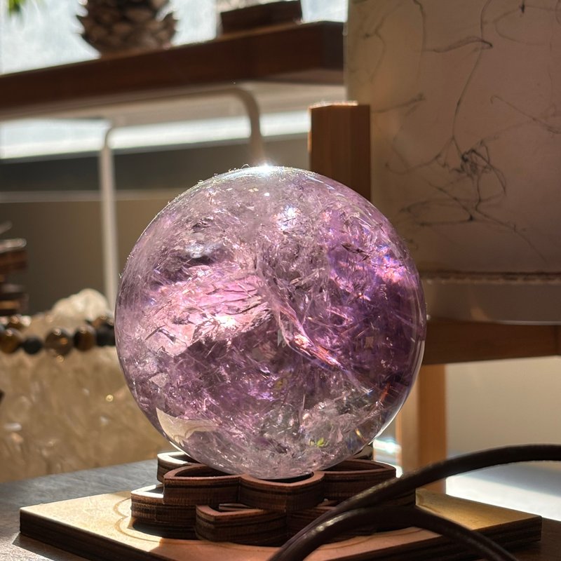 7.2cm Amethyst Ball Ajna Chakra Meditation Focus Feng Shui Ornaments Home Furnishings Office Decoration - Items for Display - Crystal Purple