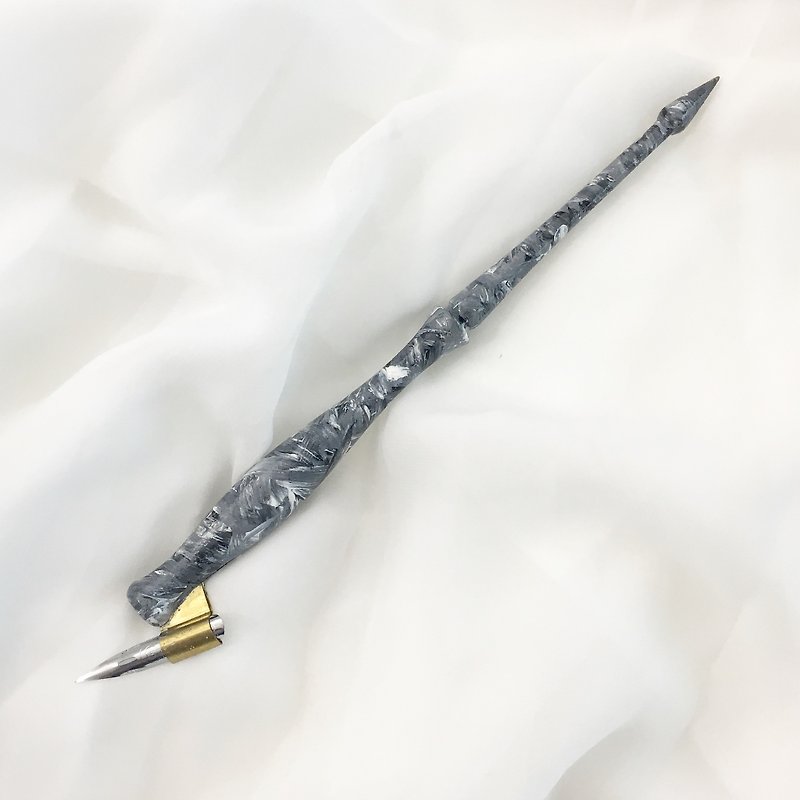 英語書道ディップインクペン3ミックスダークグレー - その他のペン - 木製 グレー