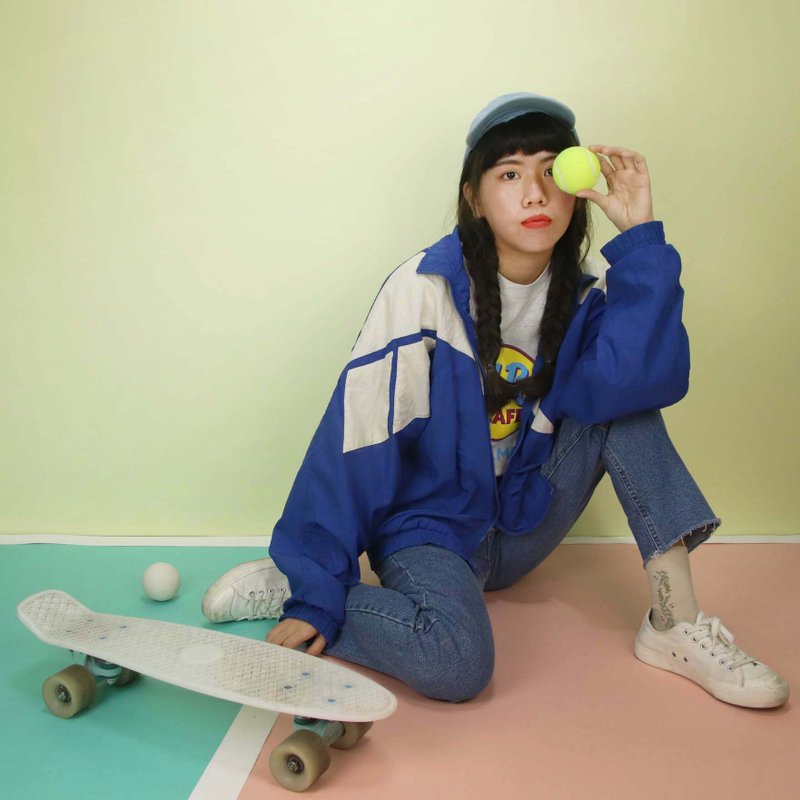 Tsubasa.Y│Reebok 運動外套001藍色 外套,運動 輕便 - 女大衣/外套 - 聚酯纖維 藍色
