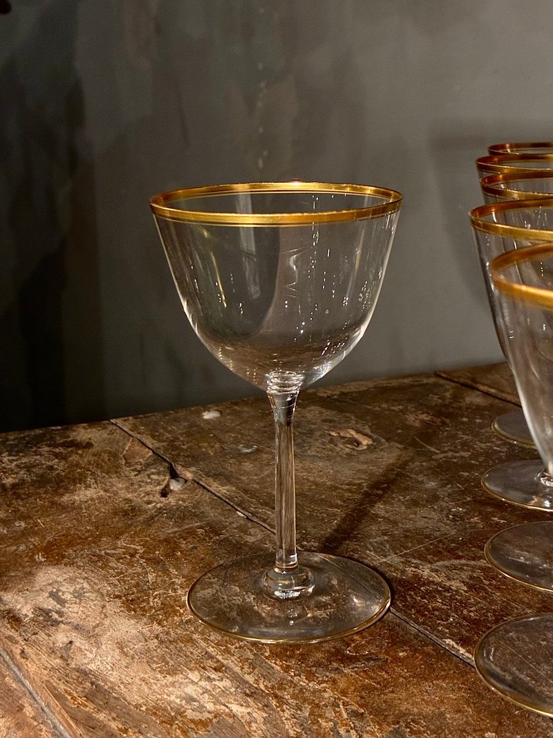 古董水晶高腳杯(set of 6) (inside the drawer) - 酒杯/酒器 - 玻璃 