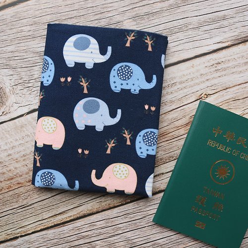 秋葉手作 【大象-藍】 護照夾 護照套 護照包