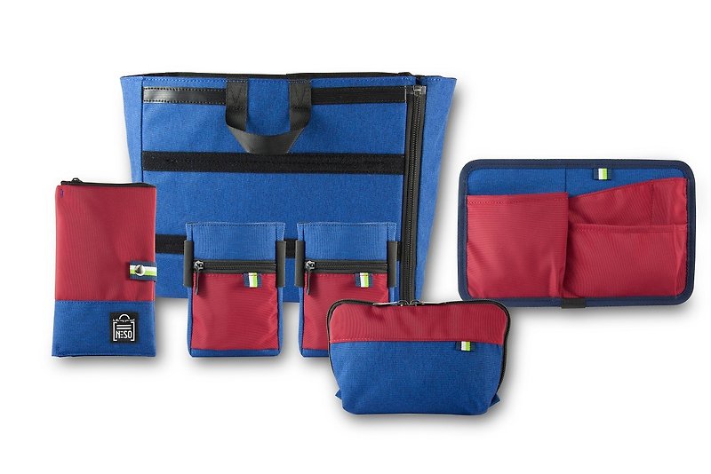 NESO whole set of blue and red accessory bags (inner main bag + 5 accessories)