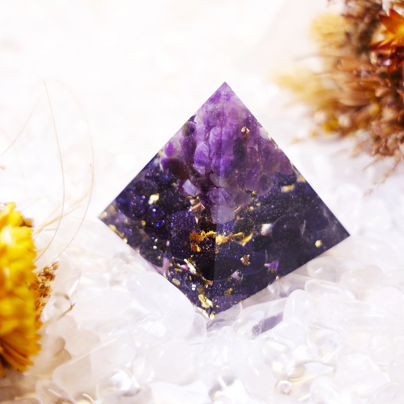 金字塔奧根塔Orgonite生命之樹/脈輪/助眠/冥想/能量紫水晶藍砂石 - 其他 - 樹脂 