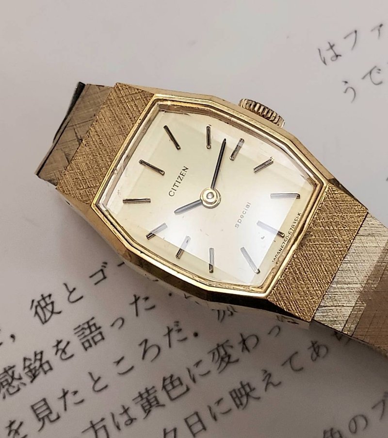 普普年代 八角鑽石切面CITIZEN星辰金色自動上鍊機械女錶 - 女錶 - 其他金屬 金色