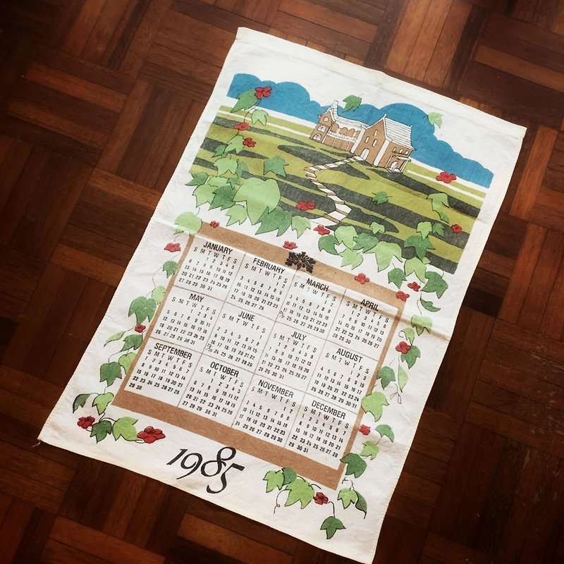 1985 美國早期布面月曆 lovely house - 壁貼/牆壁裝飾 - 棉．麻 多色