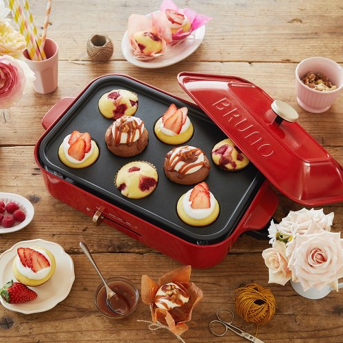 Japan BRUNO BOE043 Hot Press Sandwich Muffin Maker (Red) - Shop brunotaiwan  Cookware - Pinkoi