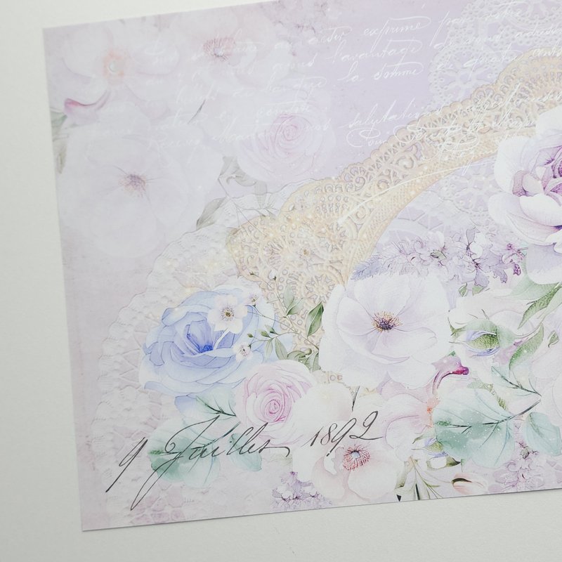 Lavender Rose Design Paper - Other - Paper Purple