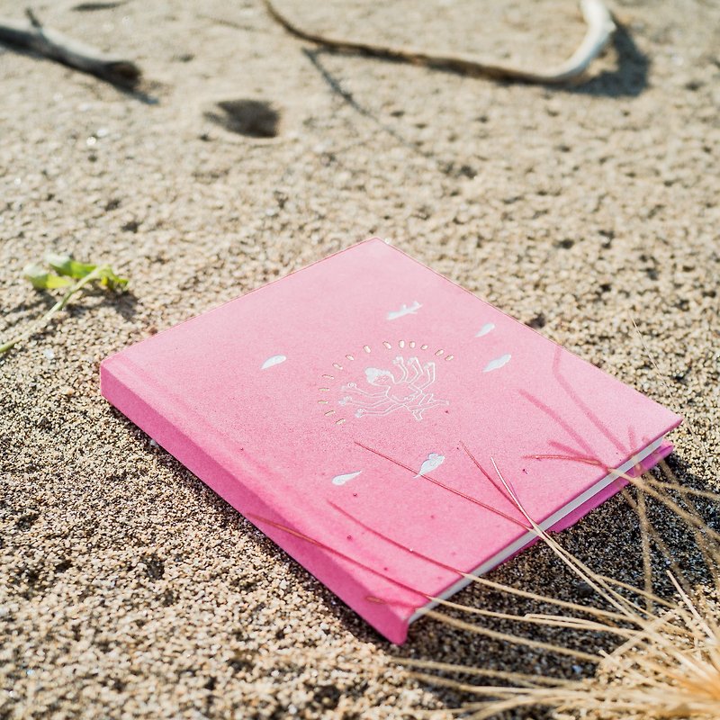 ∷ hold the footsteps of the calendar ∷ / pink velvet hardcover + thick green paper - Notebooks & Journals - Paper Pink