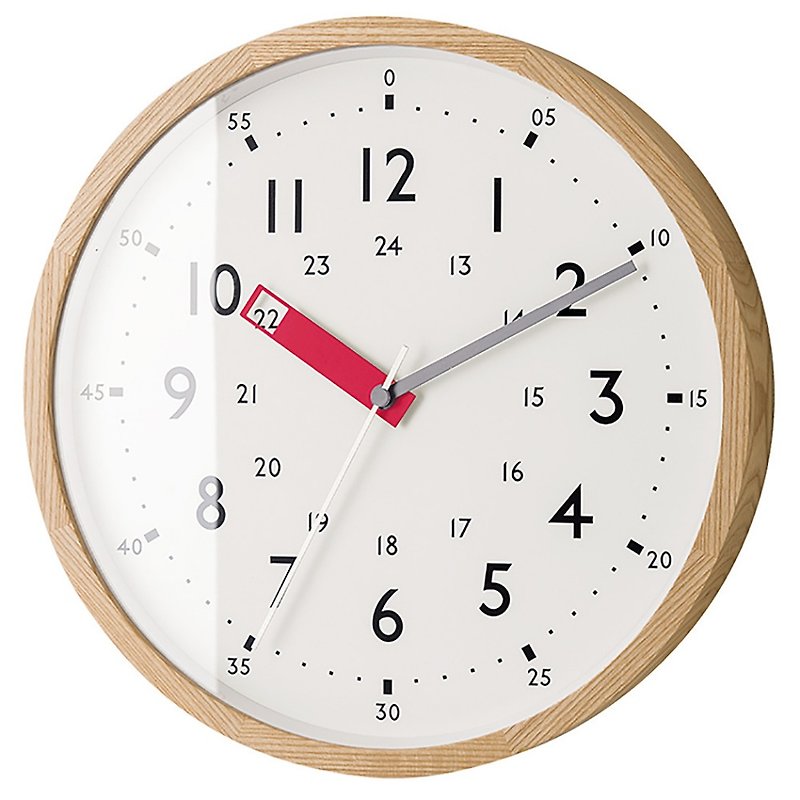 Storuman- 24H learning mute clock wall clock (red) - นาฬิกา - ไม้ สีแดง