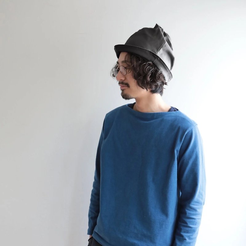 OMAKE.jp Twist Hat HineriHat Gray - หมวก - ผ้าฝ้าย/ผ้าลินิน สีเทา