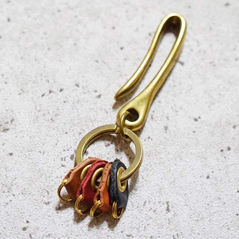 黃銅 栃木皮革 鑰匙扣 鑰匙圈 Keyring Brass 日本製 - 鑰匙圈/鑰匙包 - 真皮 多色