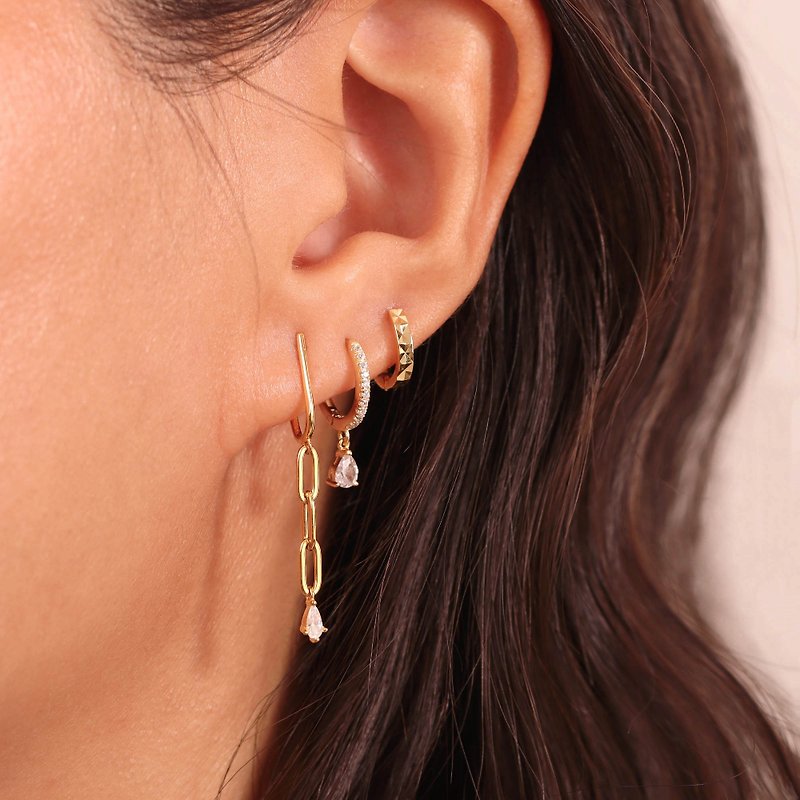Chain Earrings Dangle Earrings Gold Earrings Dainty Earrings Bridesmaid Jewelry - Earrings & Clip-ons - Silver Gold