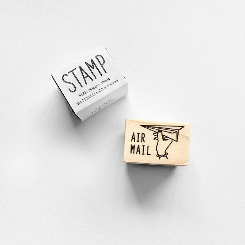 KNOOP WORKS Wooden Stamp (AIRMAIL) - Stamps & Stamp Pads - Wood Khaki