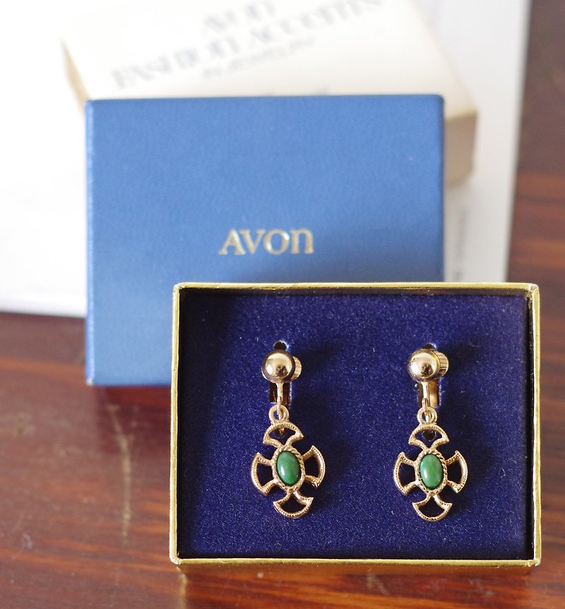 Antique Jewelry Vintage Avon 1973 Gold Drop Cross Clip Earrings - General Rings - Other Metals Gold