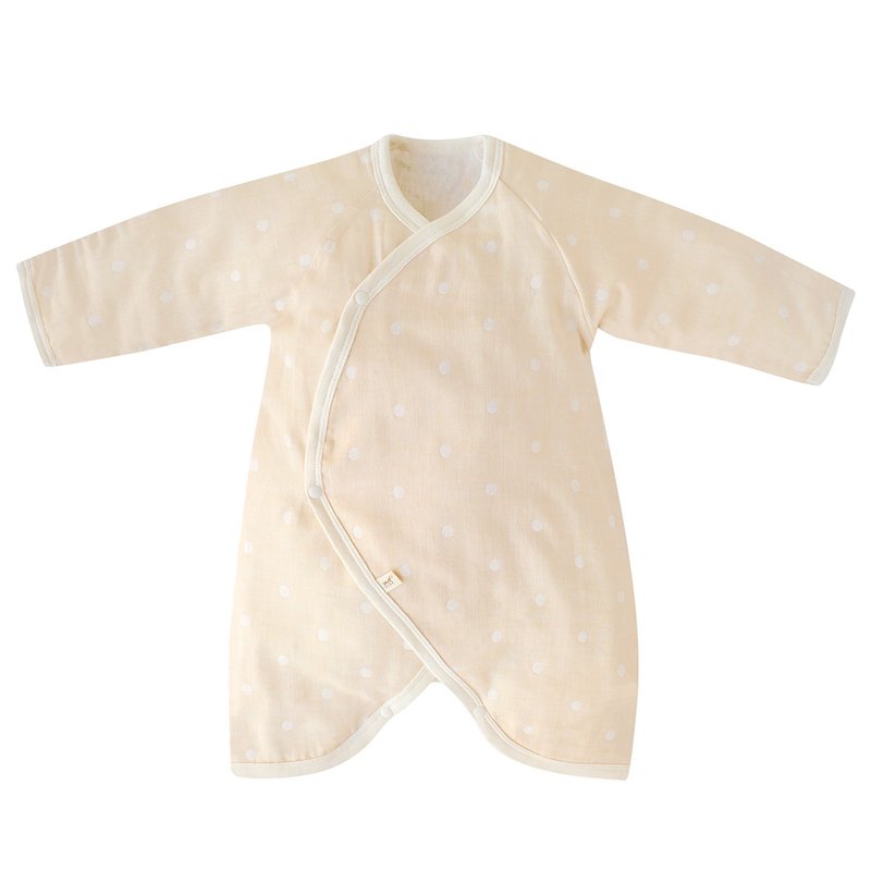 [SISSO organic cotton] Small steamed bun double woven gauze butterfly outfit 3M 6M - ชุดทั้งตัว - ผ้าฝ้าย/ผ้าลินิน สีนำ้ตาล