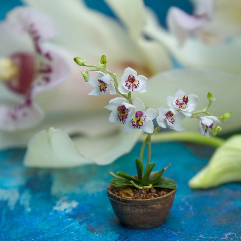TUTORIAL Miniature orchid with air dry clay | PDF + video - 手工藝教學/工具書 - 其他材質 