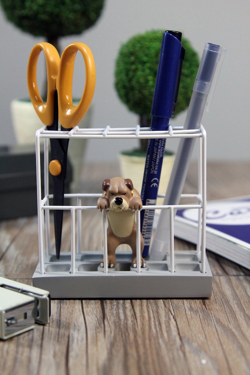 SUSS-Japan Magnets animal prison shape pen holder / stationery storage rack (helpless puppy) - spot - Pen & Pencil Holders - Other Materials 