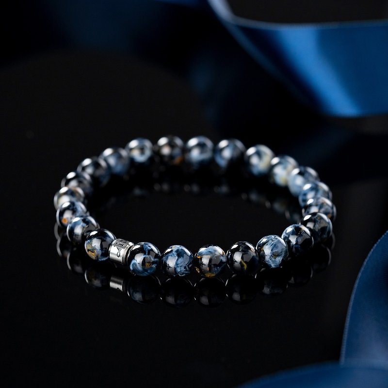 Blue Peter Stone| Natural Energy Bracelet | 8-8.5mm - สร้อยข้อมือ - คริสตัล สีน้ำเงิน