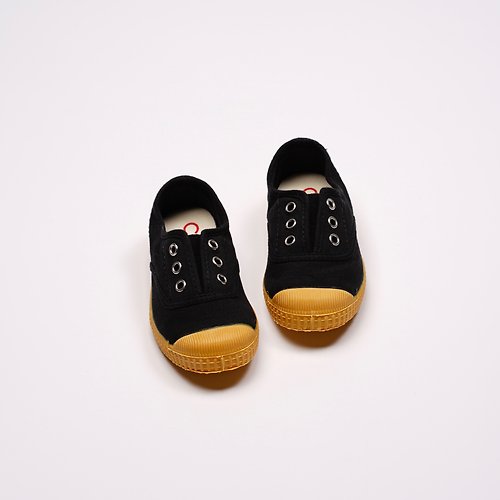 CIENTA 西班牙帆布鞋 西班牙帆布鞋 CIENTA J70997 01 黑色 黃底 經典布料 童鞋