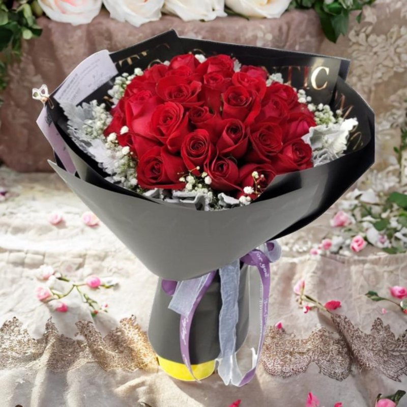 情深的愛花束 (紅玫瑰50支、滿天星等) (GF00323) - 植栽/盆栽 - 植物．花 