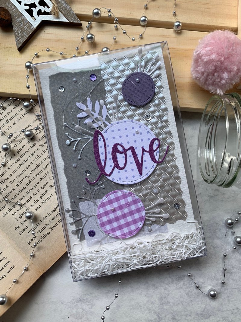 手工卡片/祝福卡片/心意卡片/萬用卡片 - 卡片/明信片 - 紙 紫色