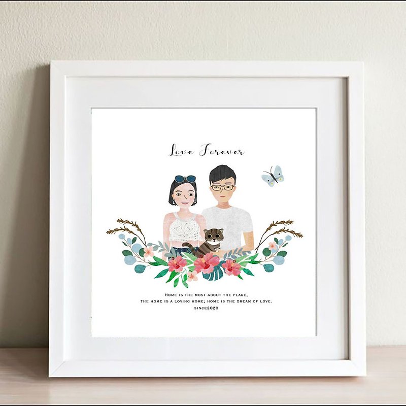 | Customized Illustrations | Lovers Wreath Pet Illustration Design | E-file - Cards & Postcards - Other Materials 